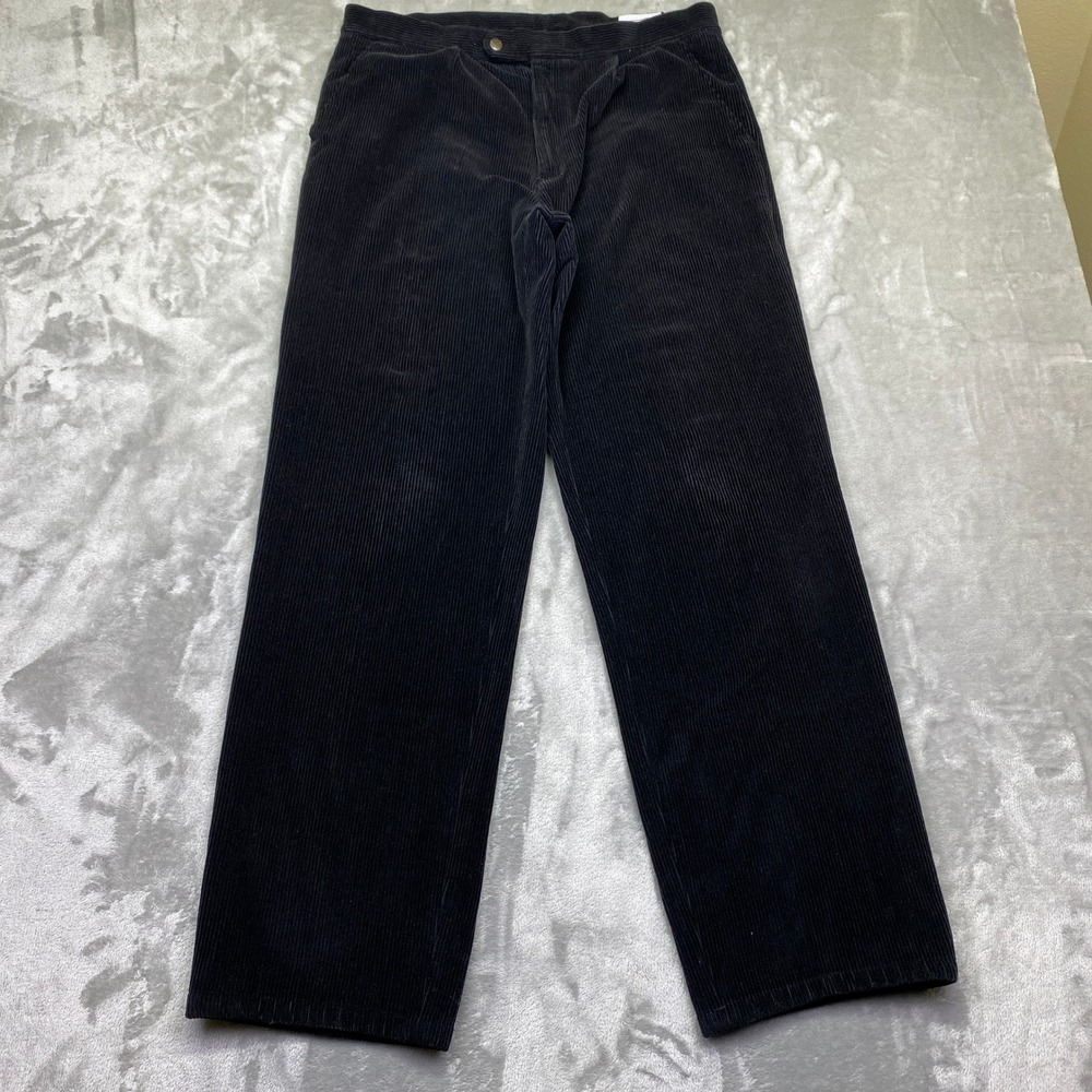 VTG Neiman‎ Marcus Competitive Edge Mens Black Corduroy Pants Size 34 Hong Kong